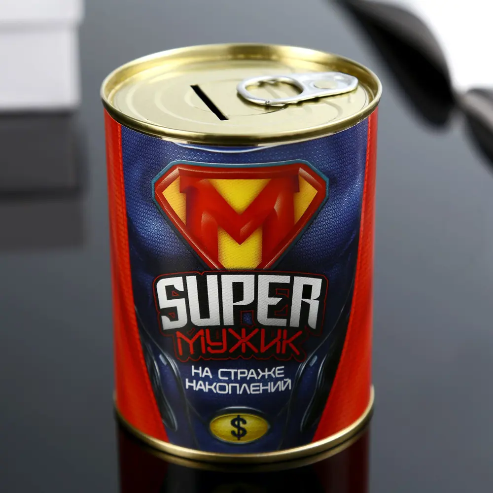 Фото Копилка-банка металл "Super мужик" 7.3x9.5 см Фото Копилка-банка металл "Super мужик" 7.3x9.5 см