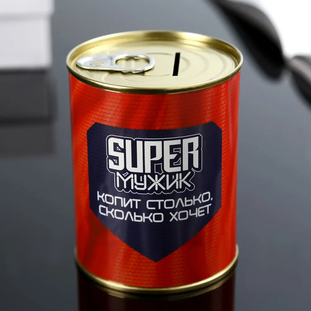 Фото 2 Копилка-банка металл "Super мужик" 7.3x9.5 см Фото 2 Копилка-банка металл "Super мужик" 7.3x9.5 см