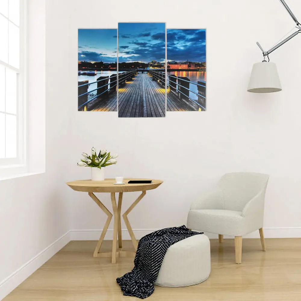 Фото 4 Картина без обрамления Simaland "Мост с подсветкой" 60x80 см