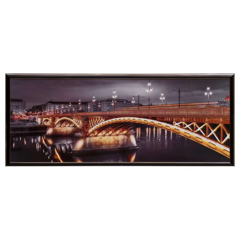 Фото Картина "Вид на ночной мост" 39x93 см Фото Картина "Вид на ночной мост" 39x93 см