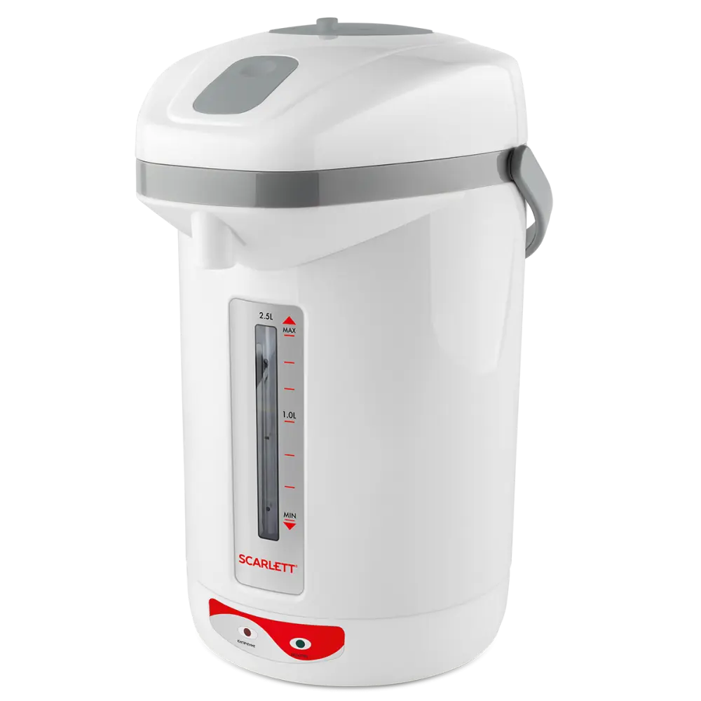 Фото Термопот Scarlett Sc-et10d12 2.5 л пластик и металл цвет белый Фото Термопот Scarlett Sc-et10d12 2.5 л пластик и металл цвет белый