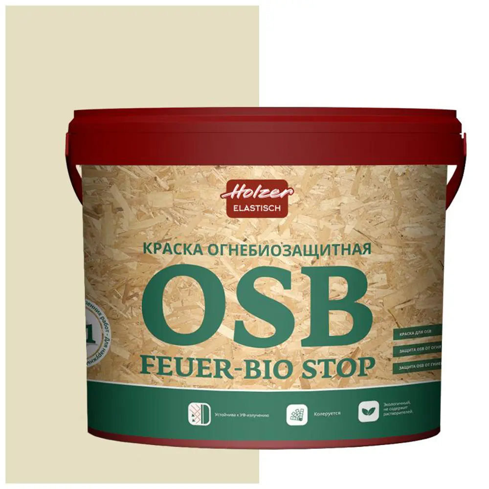 Фото Краска акриловая огнебиозащитная HOLZER ELASTISCH 13OSB feuerbiostop106 13 л цвет серо-бежевый Фото Краска акриловая огнебиозащитная HOLZER ELASTISCH 13OSB feuerbiostop106 13 л цвет серо-бежевый