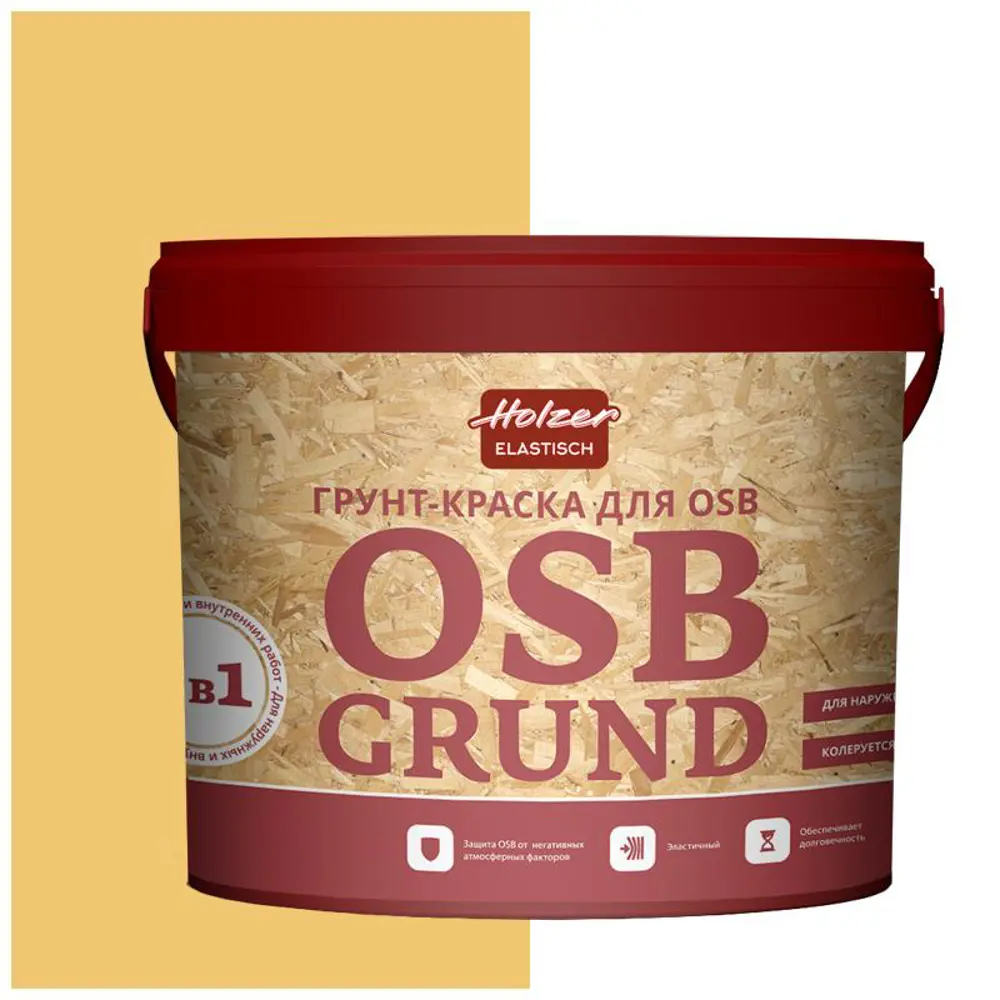 Фото Краска акриловая HOLZER ELASTISCH 15OSBGrund021 15 л цвет коричневый/светло-серый Фото Краска акриловая HOLZER ELASTISCH 15OSBGrund021 15 л цвет коричневый/светло-серый