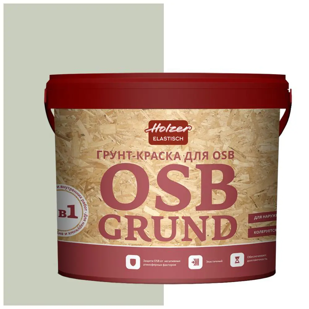 Фото Краска акриловая HOLZER ELASTISCH 15OSBGrund135 15 л цвет светло-бежево-оливковый Фото Краска акриловая HOLZER ELASTISCH 15OSBGrund135 15 л цвет светло-бежево-оливковый