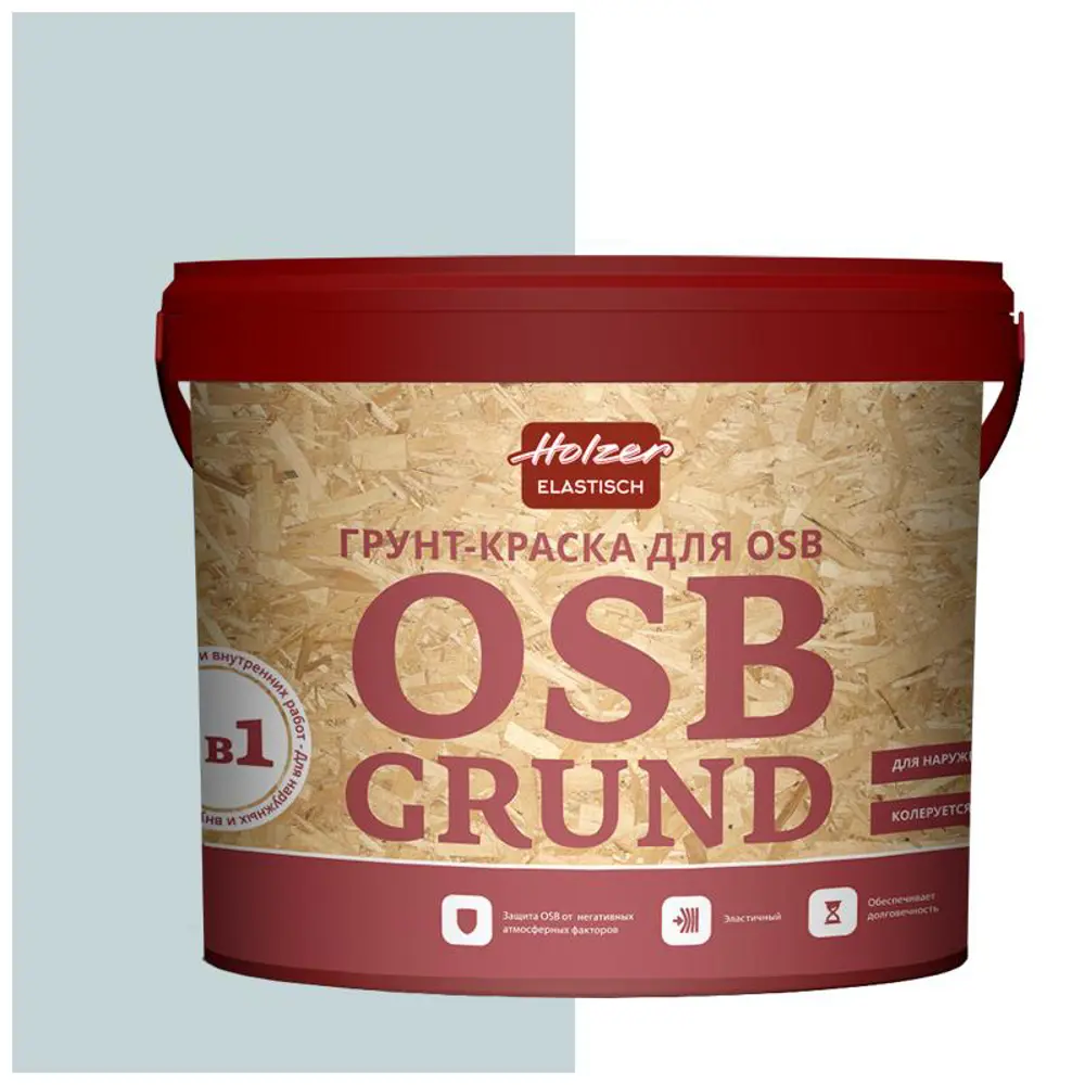 Фото Краска акриловая HOLZER ELASTISCH 15OSBGrund174 15 л цвет серая галька Фото Краска акриловая HOLZER ELASTISCH 15OSBGrund174 15 л цвет серая галька