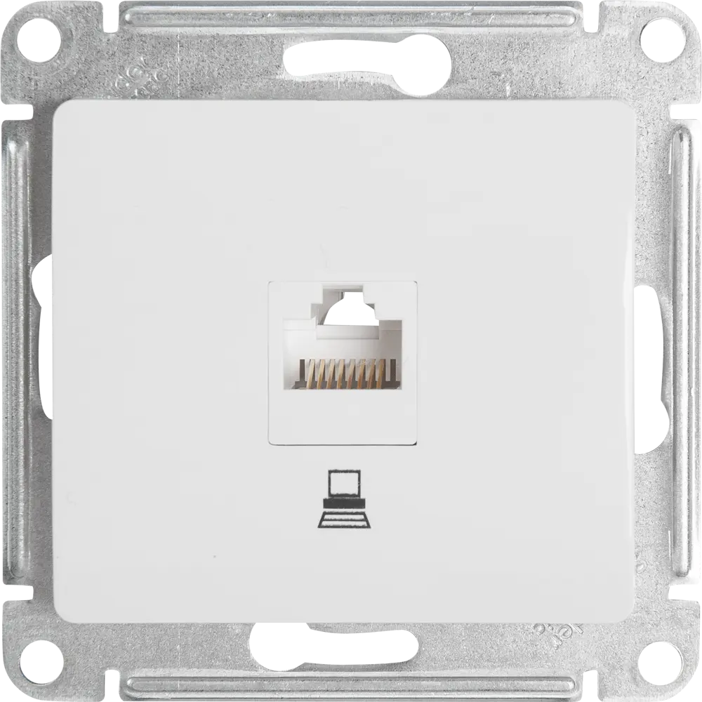 Фото Розетка компьютерная встраиваемая Systeme Electric Glossa RJ45 cat 5E цвет молочный Фото Розетка компьютерная встраиваемая Systeme Electric Glossa RJ45 cat 5E цвет молочный