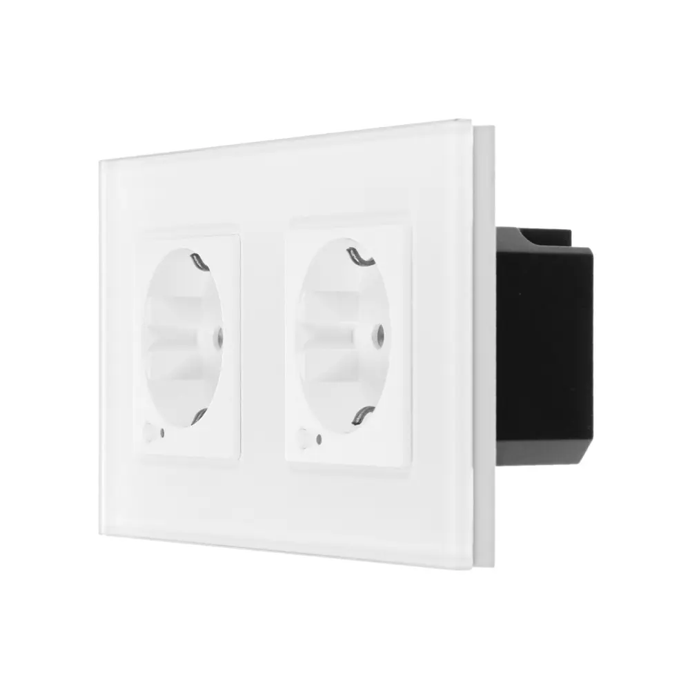 Фото 2 Розетка встраиваемая Hiper Outlet W02 Duo 10 А 2500 Вт с заземлением цвет белый Фото 2 Розетка встраиваемая Hiper Outlet W02 Duo 10 А 2500 Вт с заземлением цвет белый