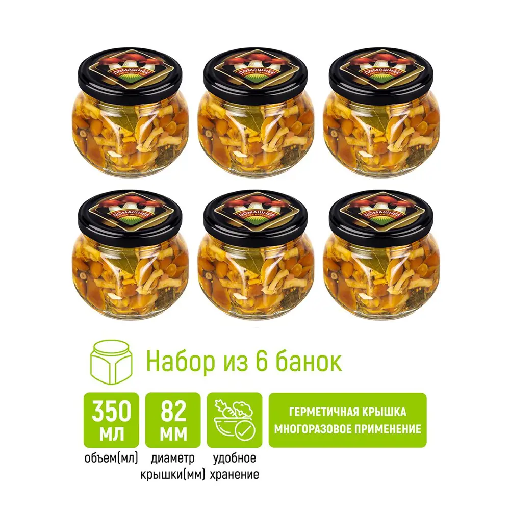 Фото Банка для сыпучих продуктов Elan gallery Грибочки 0.35 л стекло цвет черный/белый/зеленый/коричневый/прозрачный Фото Банка для сыпучих продуктов Elan gallery Грибочки 0.35 л стекло цвет черный/белый/зеленый/коричневый/прозрачный