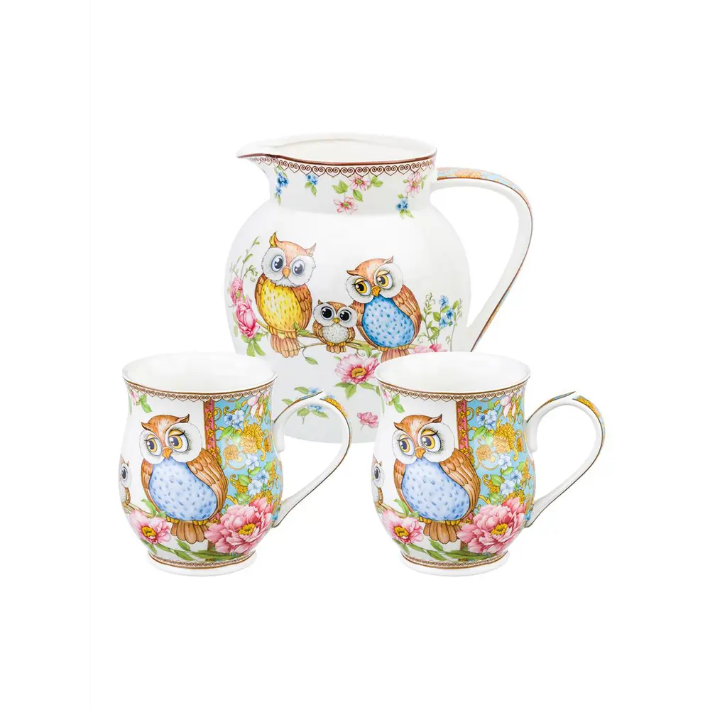 Фото Кружка 350 мл Elan gallery Совушки фарфор цвет белый/коричневый/красный Фото Кружка 350 мл Elan gallery Совушки фарфор цвет белый/коричневый/красный