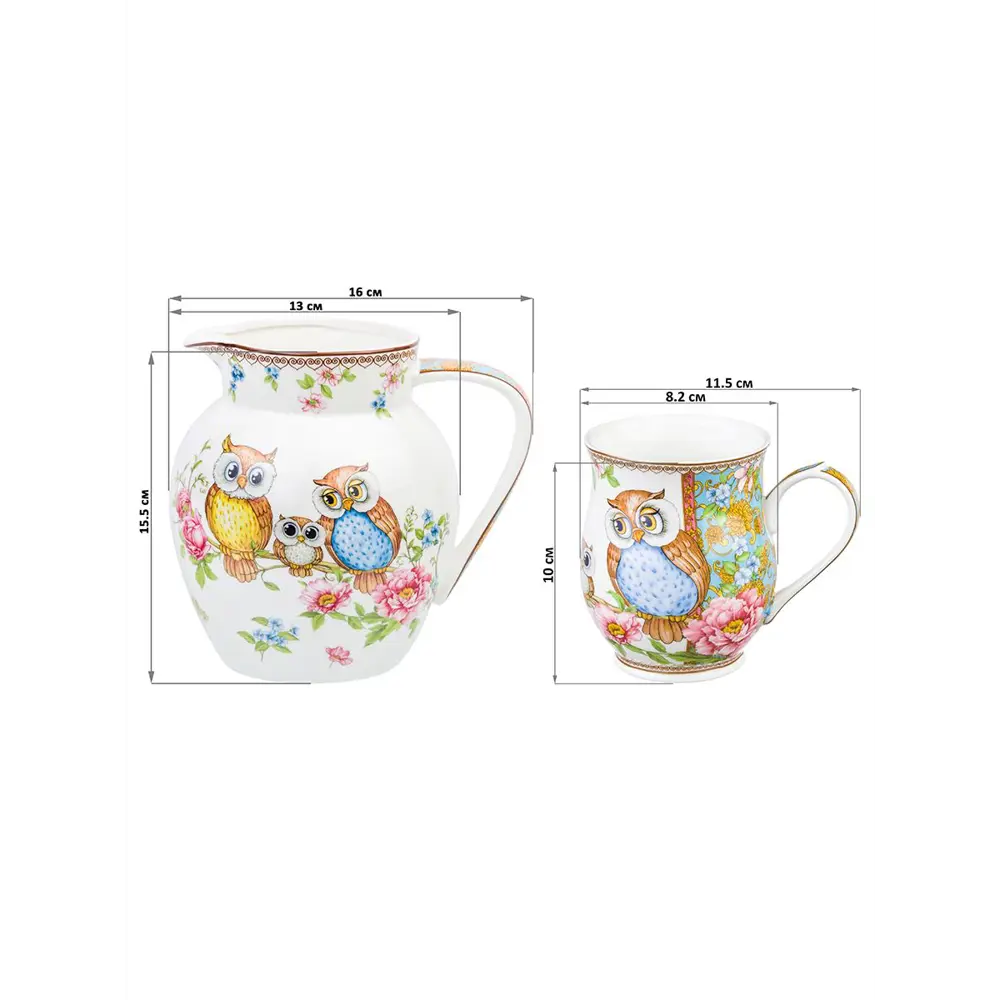 Фото 2 Кружка 350 мл Elan gallery Совушки фарфор цвет белый/коричневый/красный Фото 2 Кружка 350 мл Elan gallery Совушки фарфор цвет белый/коричневый/красный