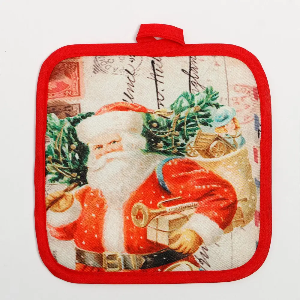 Фото 7 Фартук Доляна Новый год 6919653 полиэстер цвет красный