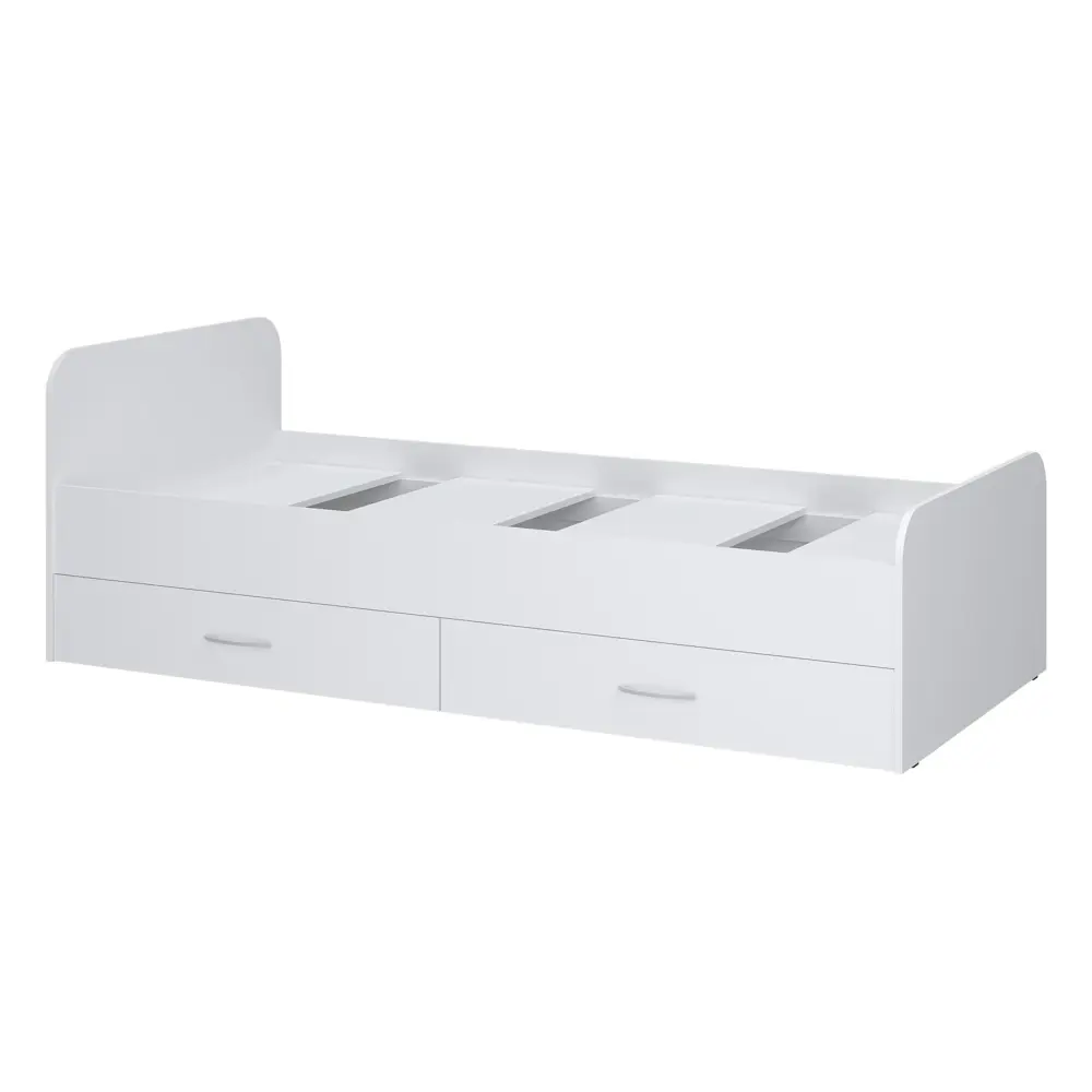 Фото Кровать Мебельная фабрика 1+1 Париж 206.2x96x70.4 см цвет белый Фото Кровать Мебельная фабрика 1+1 Париж 206.2x96x70.4 см цвет белый