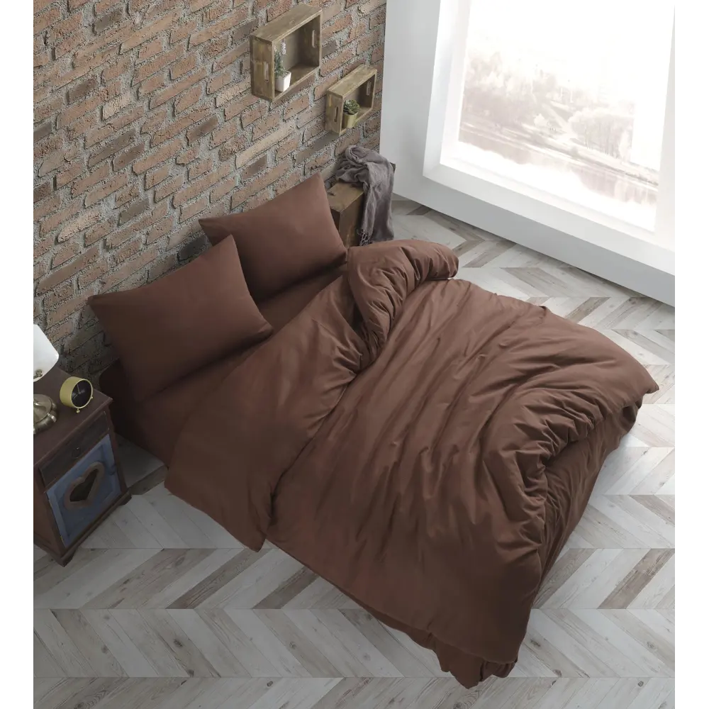 Фото Комплект постельного белья Atlasplus LM-Однот-Е коричневый, евро, ранфорс Фото Комплект постельного белья Atlasplus LM-Однот-Е коричневый, евро, ранфорс