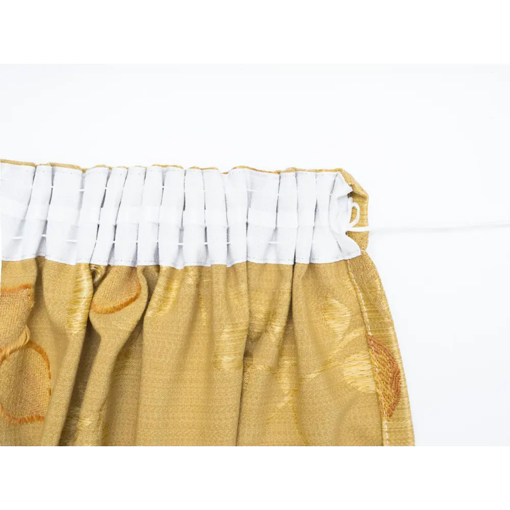 Фото 4 Штора на шторной ленте Веточки - листья 180x260 см цвет желтый Фото 4 Штора на шторной ленте Веточки - листья 180x260 см цвет желтый