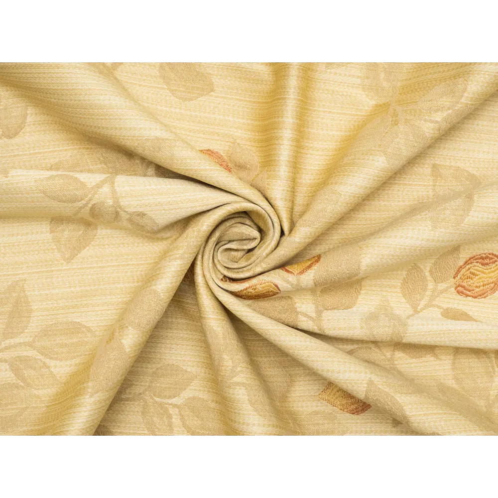 Фото 11 Штора на шторной ленте Веточки - листья 200x260 см цвет желтый Фото 11 Штора на шторной ленте Веточки - листья 200x260 см цвет желтый