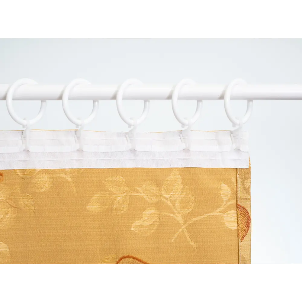Фото 7 Штора на шторной ленте Веточки - листья 180x260 см цвет желтый Фото 7 Штора на шторной ленте Веточки - листья 180x260 см цвет желтый