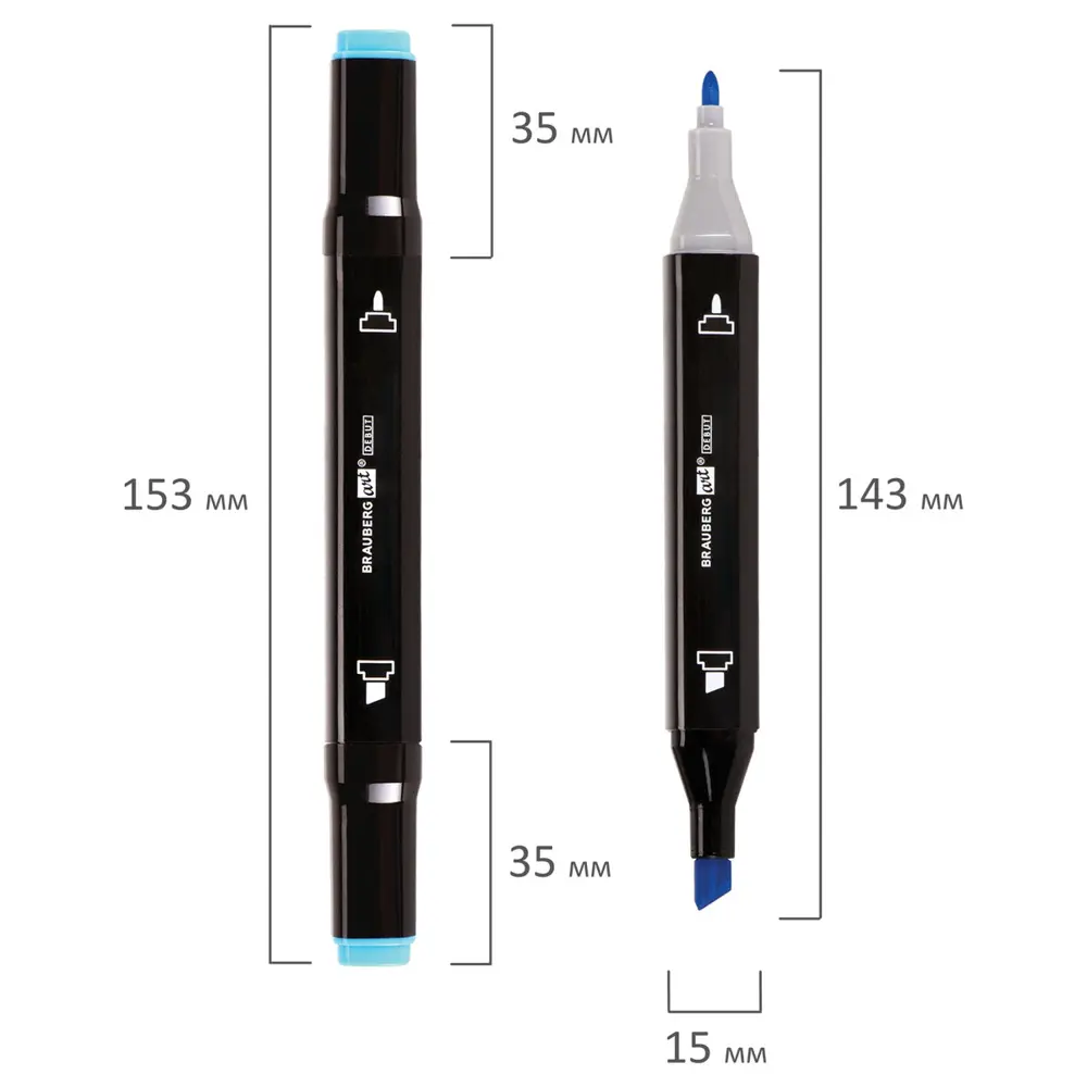 Фото 6 Маркеры для скетчинга двусторонние Brauberg Art Debut Black Набор 24 шт пастельные цвета 152128 Фото 6 Маркеры для скетчинга двусторонние Brauberg Art Debut Black Набор 24 шт пастельные цвета 152128