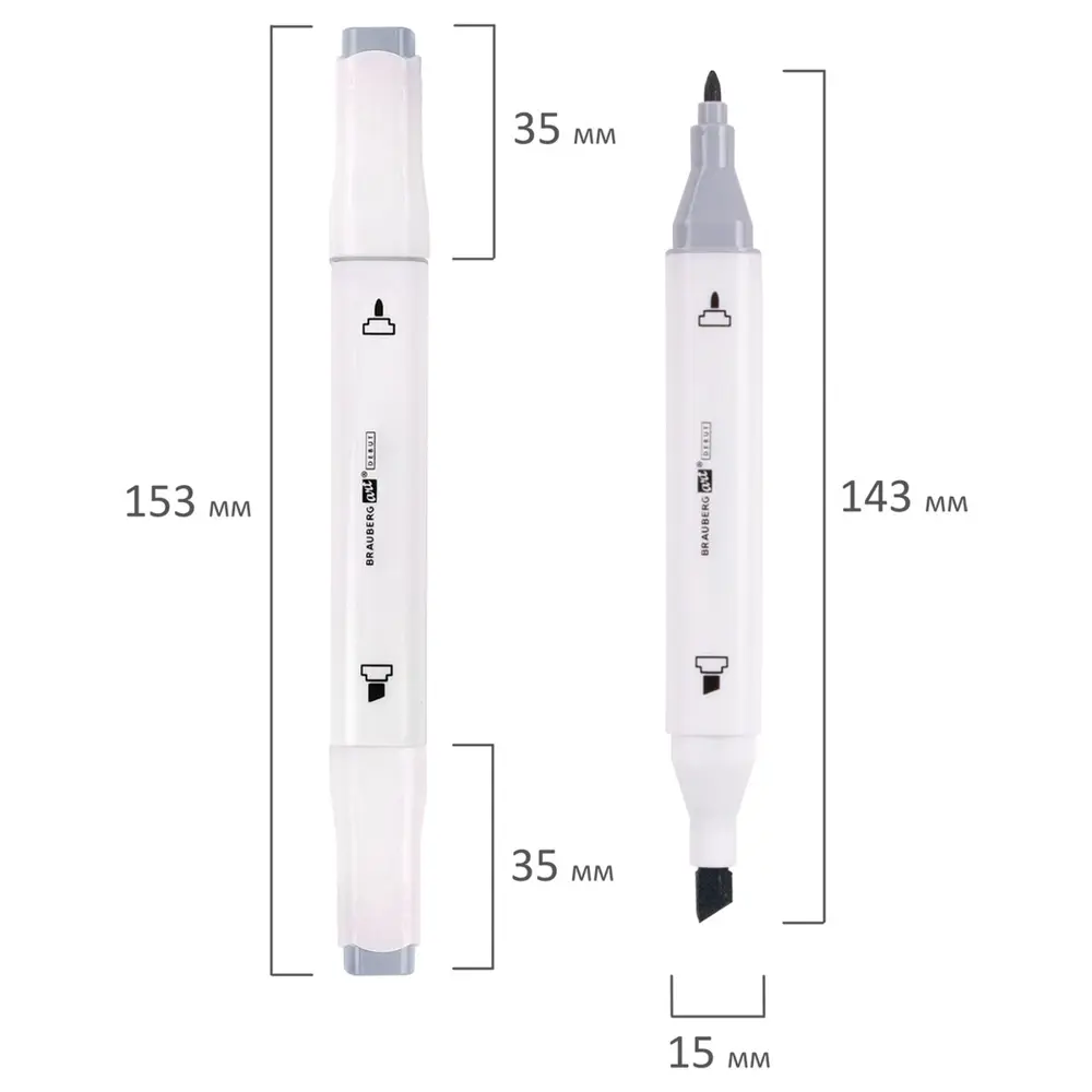 Фото 8 Маркеры для скетчинга двусторонние Brauberg Art Debut White Набор 12 шт морские цвета 152135 Фото 8 Маркеры для скетчинга двусторонние Brauberg Art Debut White Набор 12 шт морские цвета 152135