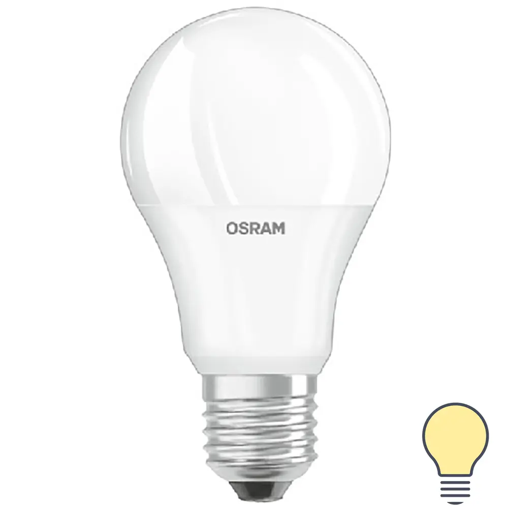Фото Лампа светодиодная Osram груша E27 10 Вт 1050 Лм свет тёплый белый Фото Лампа светодиодная Osram груша E27 10 Вт 1050 Лм свет тёплый белый