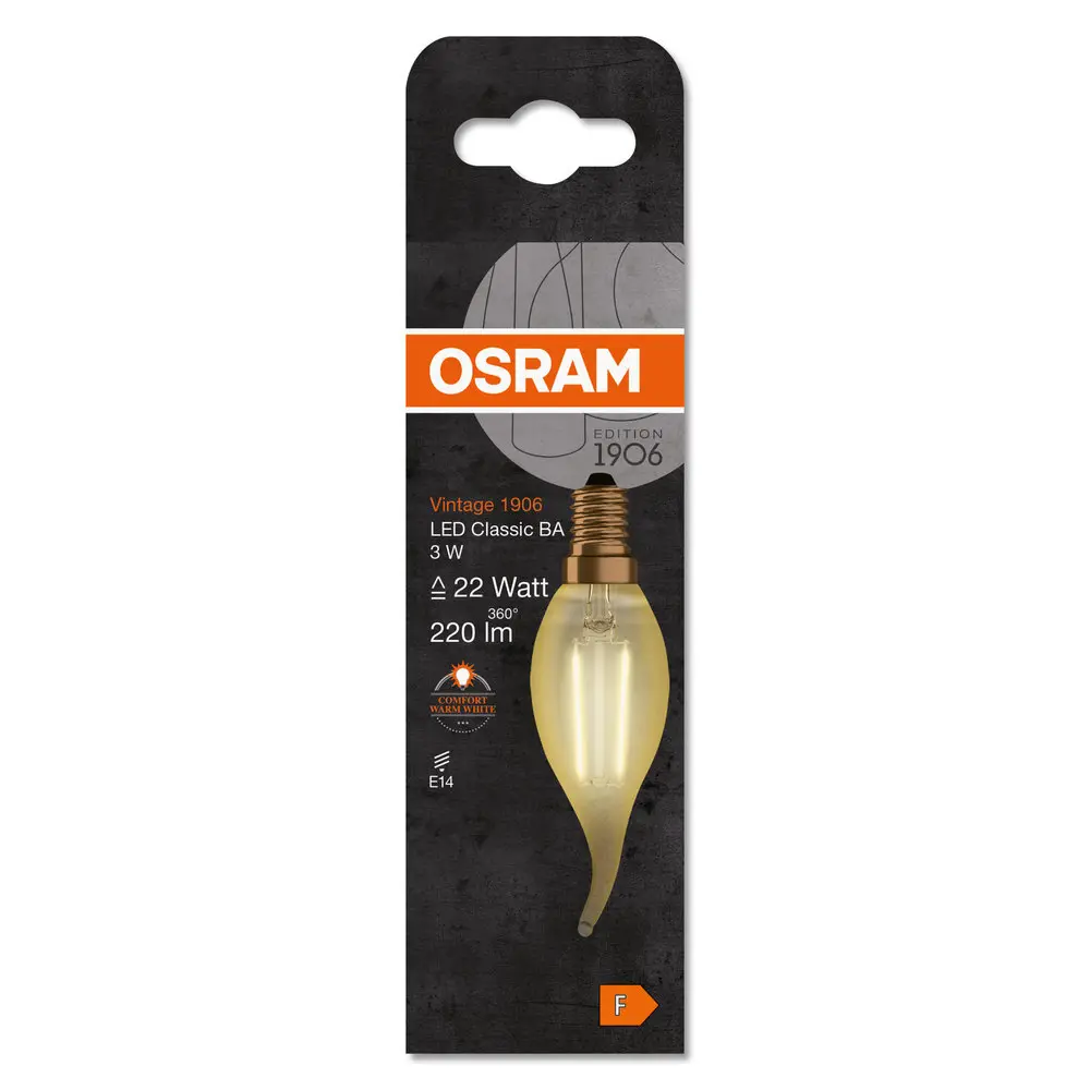 Фото 4 Свеча на ветру Osram филаментная E14 220-240 В 2.5 Вт/824 220 Лм Фото 4 Свеча на ветру Osram филаментная E14 220-240 В 2.5 Вт/824 220 Лм