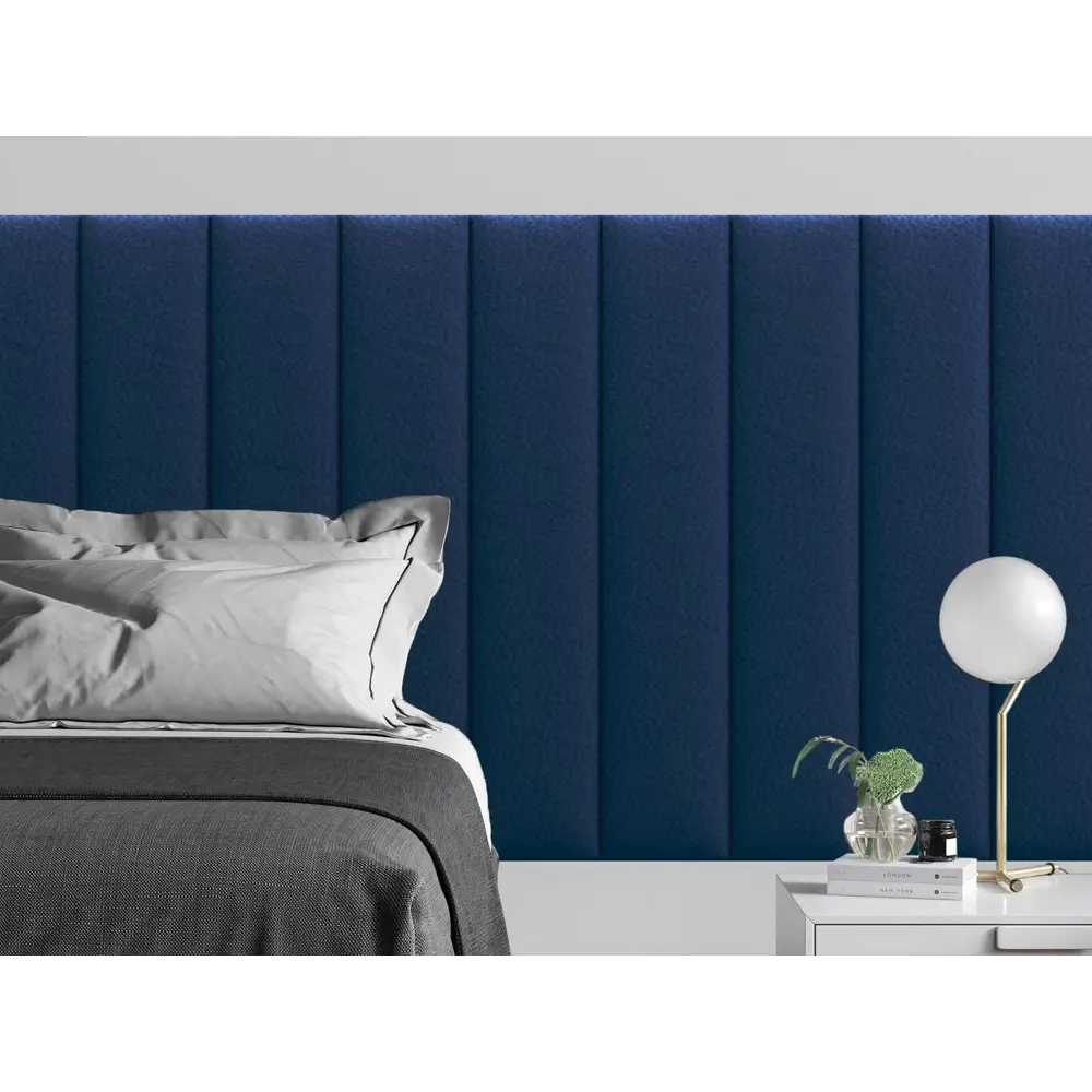 Фото 2 Комплект мягких панелей Tartilla прямоугольник эко кожа цвет синий 1000х200х29мм 4шт Фото 2 Комплект мягких панелей Tartilla прямоугольник эко кожа цвет синий 1000х200х29мм 4шт