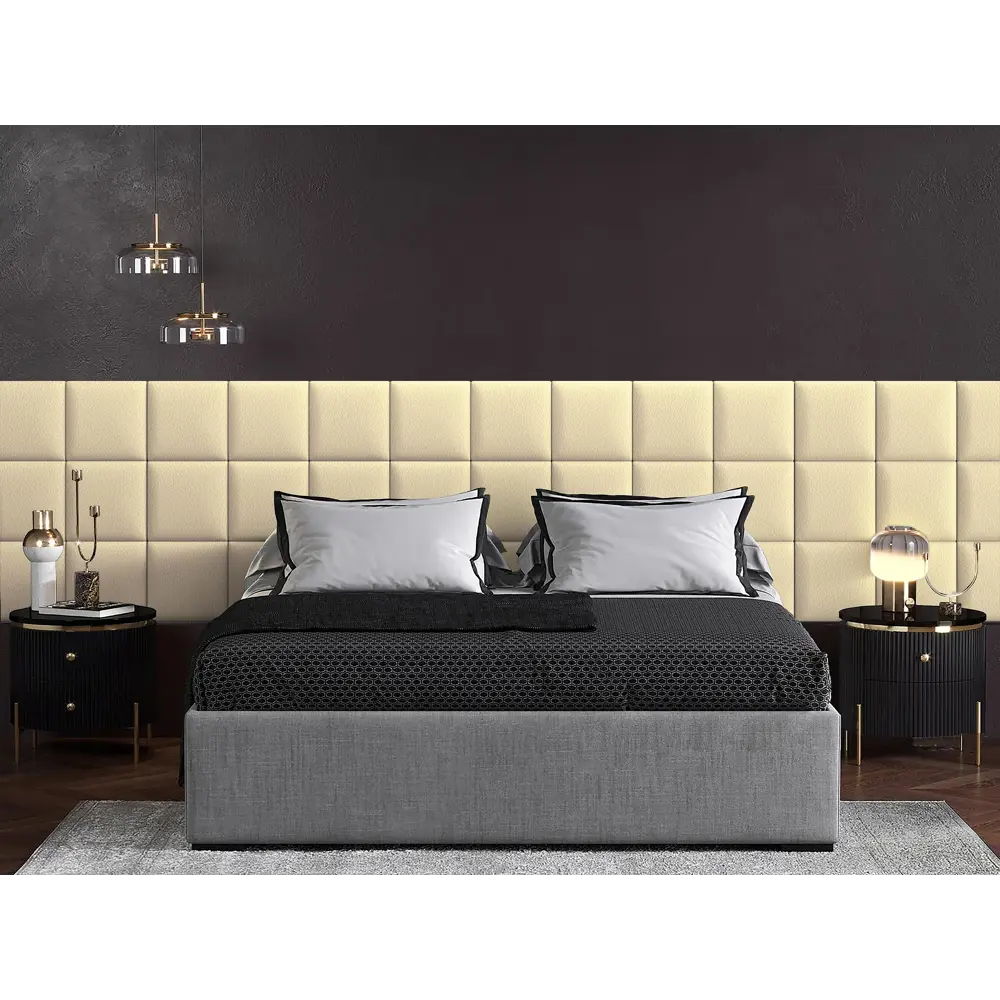 Фото 3 Комплект мягких панелей Tartilla квадрат эко кожа цвет ваниль 300х300х29мм 4шт Фото 3 Комплект мягких панелей Tartilla квадрат эко кожа цвет ваниль 300х300х29мм 4шт