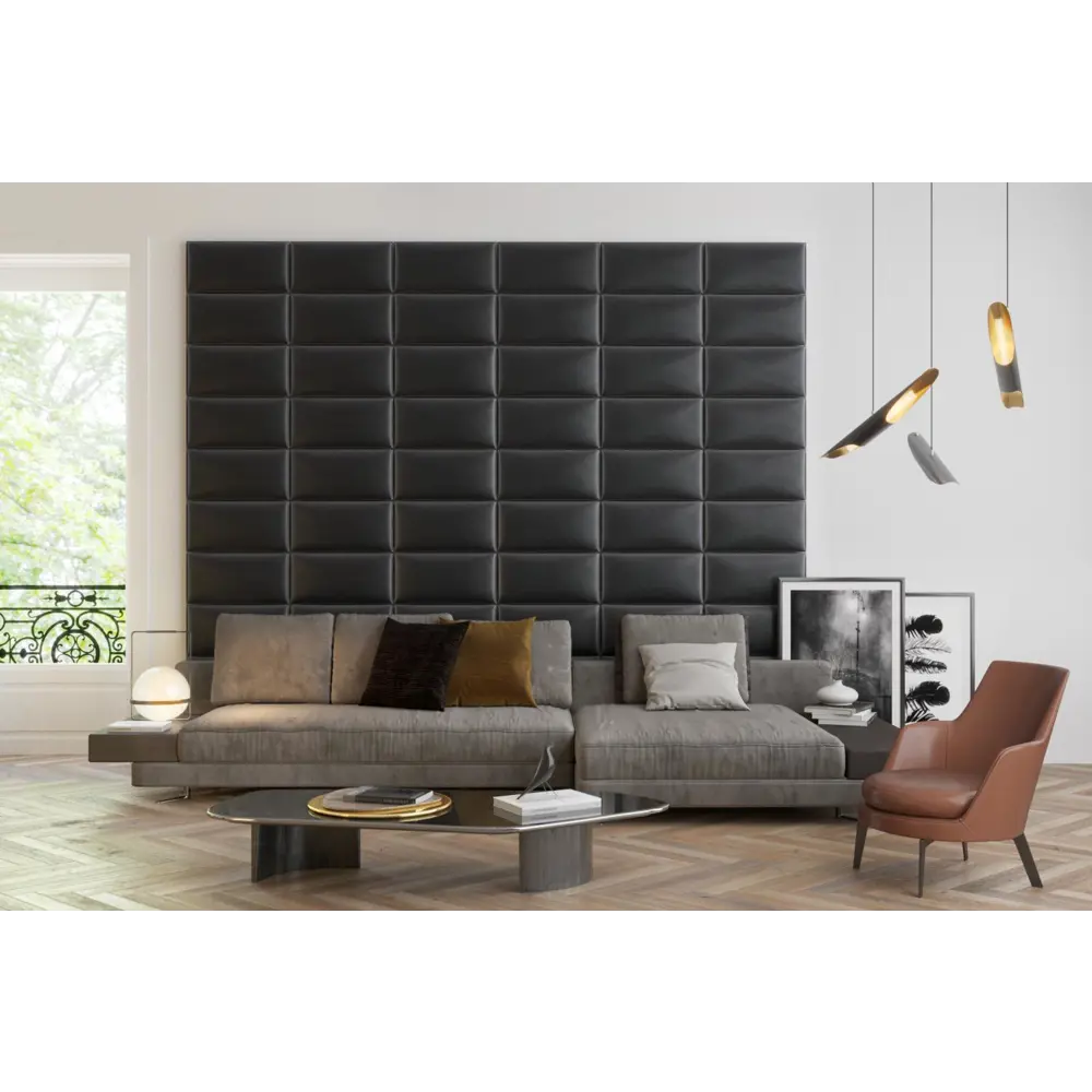 Фото Комплект мягких панелей Tartilla прямоугольник эко кожа цвет черный 600х300х29мм 4шт Фото Комплект мягких панелей Tartilla прямоугольник эко кожа цвет черный 600х300х29мм 4шт