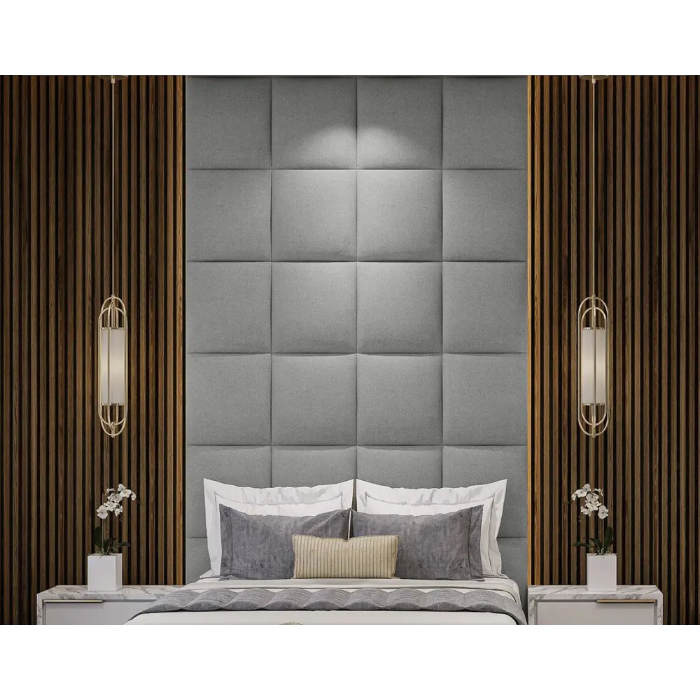 Фото 2 Комплект мягких панелей Tartilla квадрат эко кожа цвет серый 500х500х29мм 2шт Фото 2 Комплект мягких панелей Tartilla квадрат эко кожа цвет серый 500х500х29мм 2шт