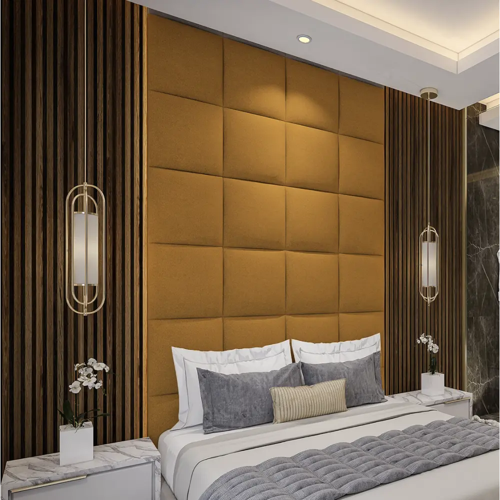 Фото Комплект мягких панелей Tartilla квадрат эко кожа цвет золотой 500х500х29мм 2шт Фото Комплект мягких панелей Tartilla квадрат эко кожа цвет золотой 500х500х29мм 2шт