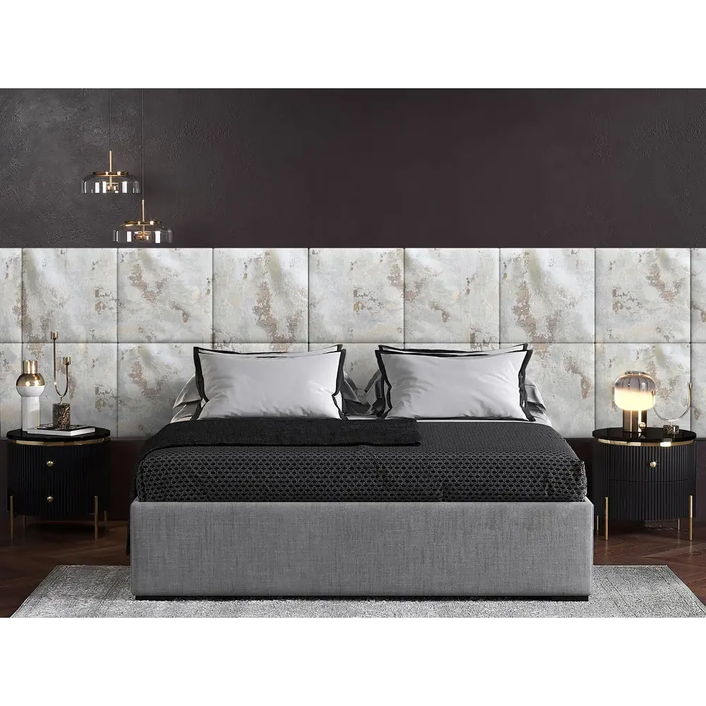 Фото 2 Комплект мягких панелей Tartilla квадрат шелк цвет слоновая кость 500х500х29мм 2шт Фото 2 Комплект мягких панелей Tartilla квадрат шелк цвет слоновая кость 500х500х29мм 2шт