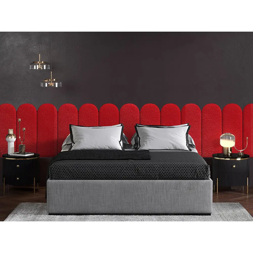 Фото 3 Комплект мягких панелей Tartilla арка эко кожа цвет красный 600х300х35мм 2шт Фото 3 Комплект мягких панелей Tartilla арка эко кожа цвет красный 600х300х35мм 2шт