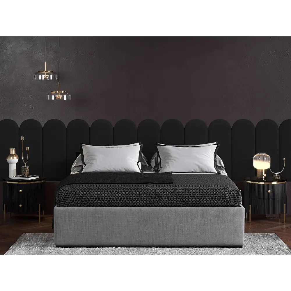 Фото 3 Комплект мягких панелей Tartilla арка эко кожа цвет черный 600х300х35мм 2шт Фото 3 Комплект мягких панелей Tartilla арка эко кожа цвет черный 600х300х35мм 2шт