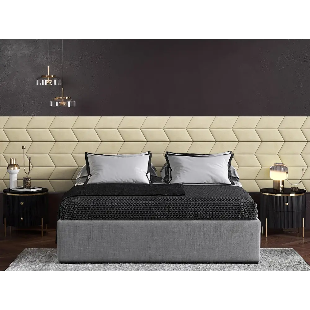 Фото 3 Комплект мягких панелей Tartilla параллелограмм замша цвет персиковый 450х300х29мм 2шт Фото 3 Комплект мягких панелей Tartilla параллелограмм замша цвет персиковый 450х300х29мм 2шт