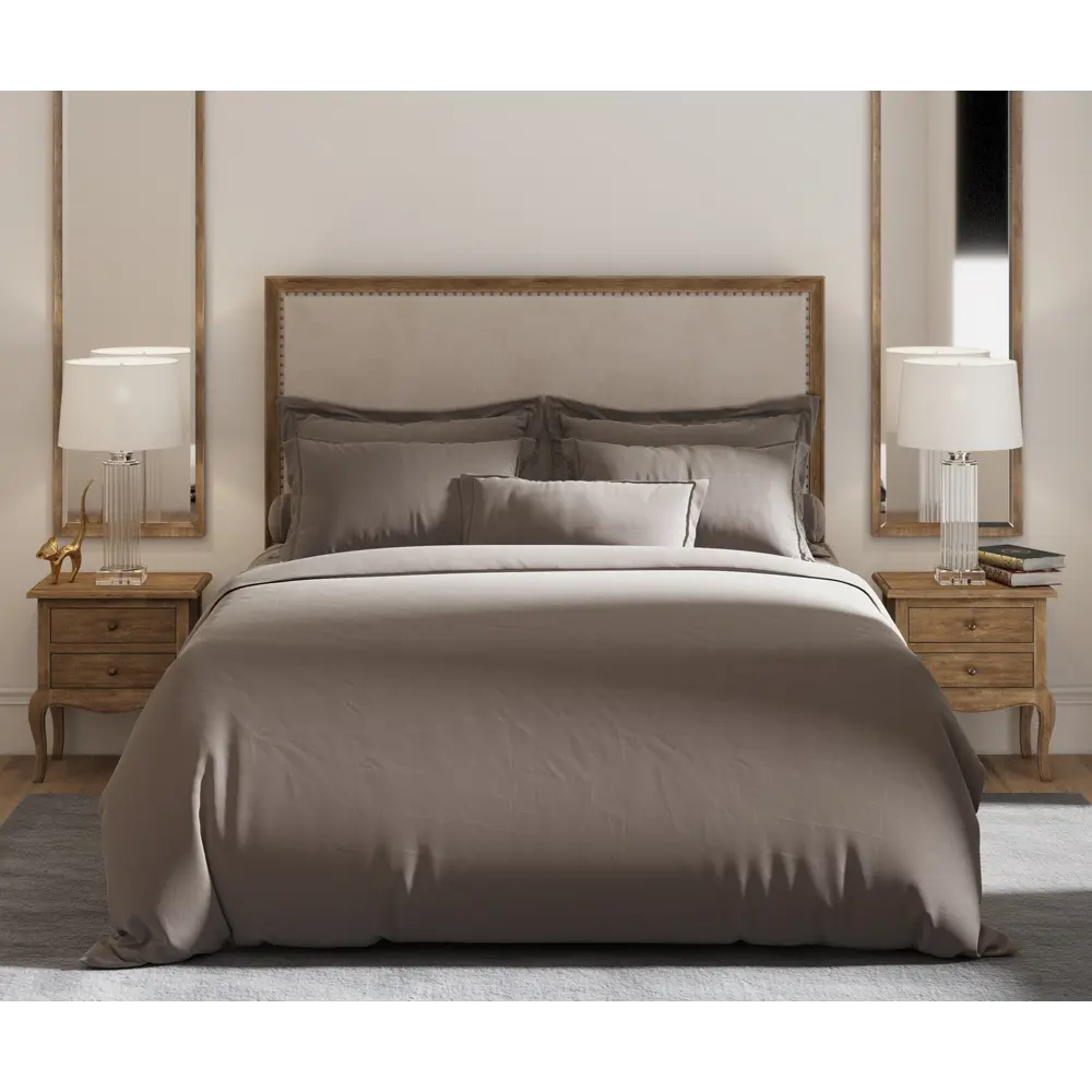 Фото Комплект постельного белья Sofi De MarkO Пандора Евро-010П, евро, сатин, цвет коричневый