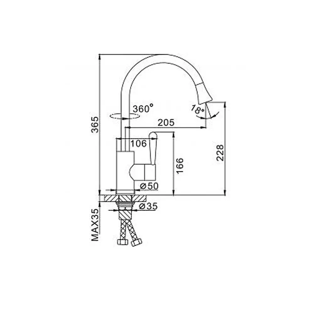 Фото 2 Однорычажный смеситель Frap F4152 22.8 см цвет хром