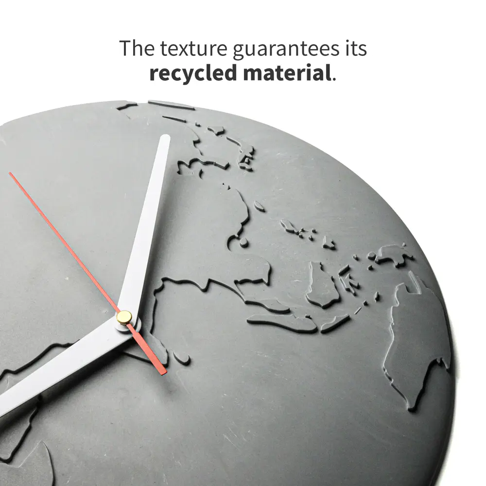 Фото 4 Настенные часы Qualy World Wide Waste серые, 30.8 см Фото 4 Настенные часы Qualy World Wide Waste серые, 30.8 см