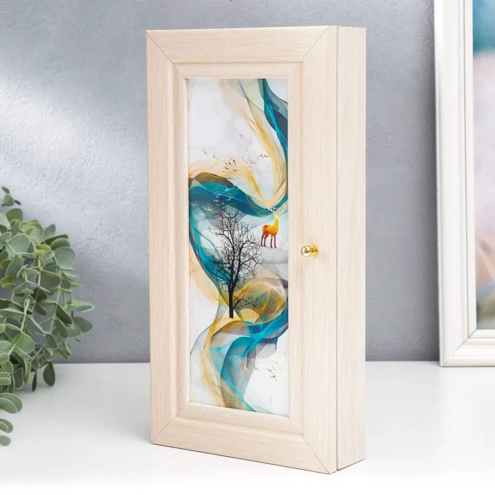 Фото 2 Ключница Simaland "Олень" молочный дуб 16x31 см Фото 2 Ключница Simaland "Олень" молочный дуб 16x31 см