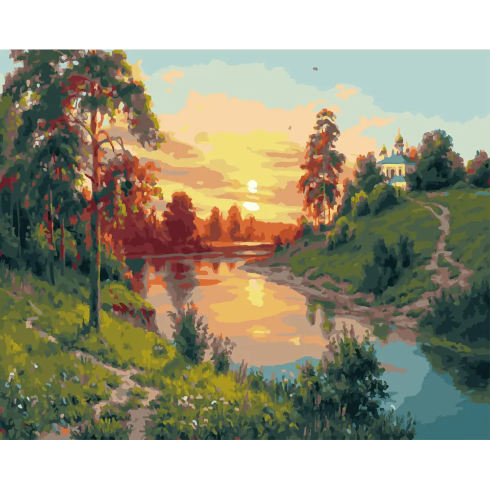 Фото Картина по номерам Paintboy на подрамнике Русский пейзаж 40x50 Фото Картина по номерам Paintboy на подрамнике Русский пейзаж 40x50