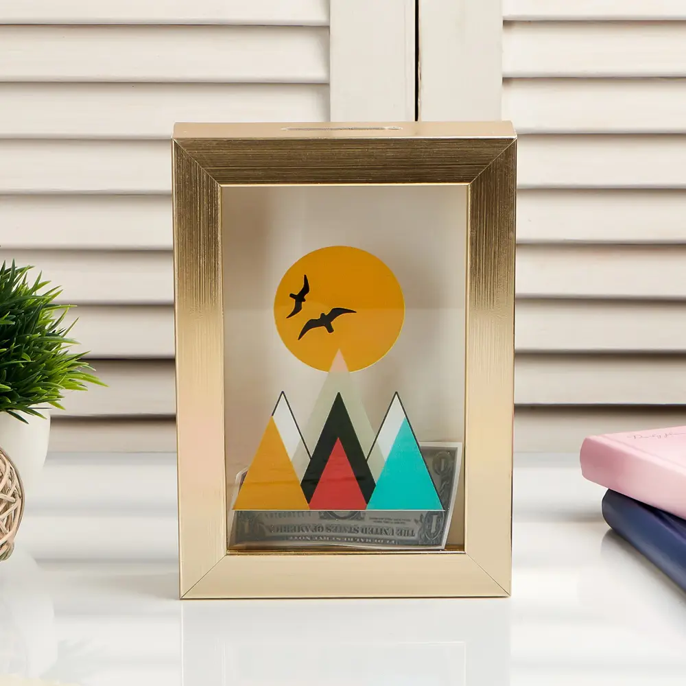 Фото 2 Копилка "Полет на закате в горах" 17x12x3.8 см