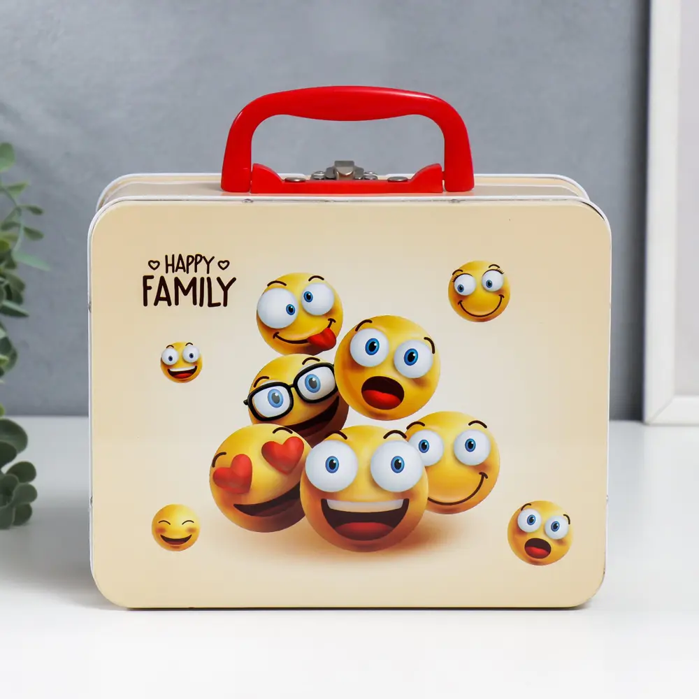 Фото 2 Копилка чемодан "Счастливые смайлы" 9.5x15.5x19.5 см