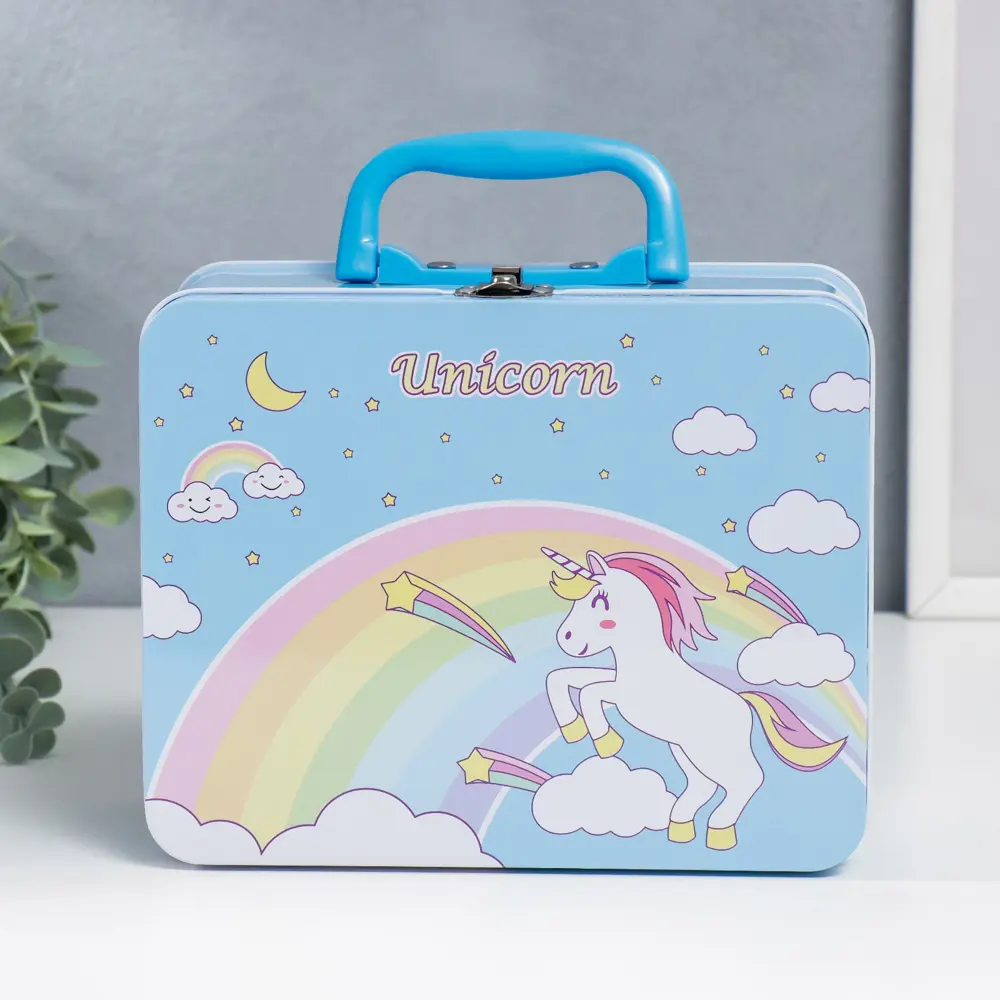Фото 4 Копилка чемодан "Единорог и радуга" 9.5x15.5x19.5 см