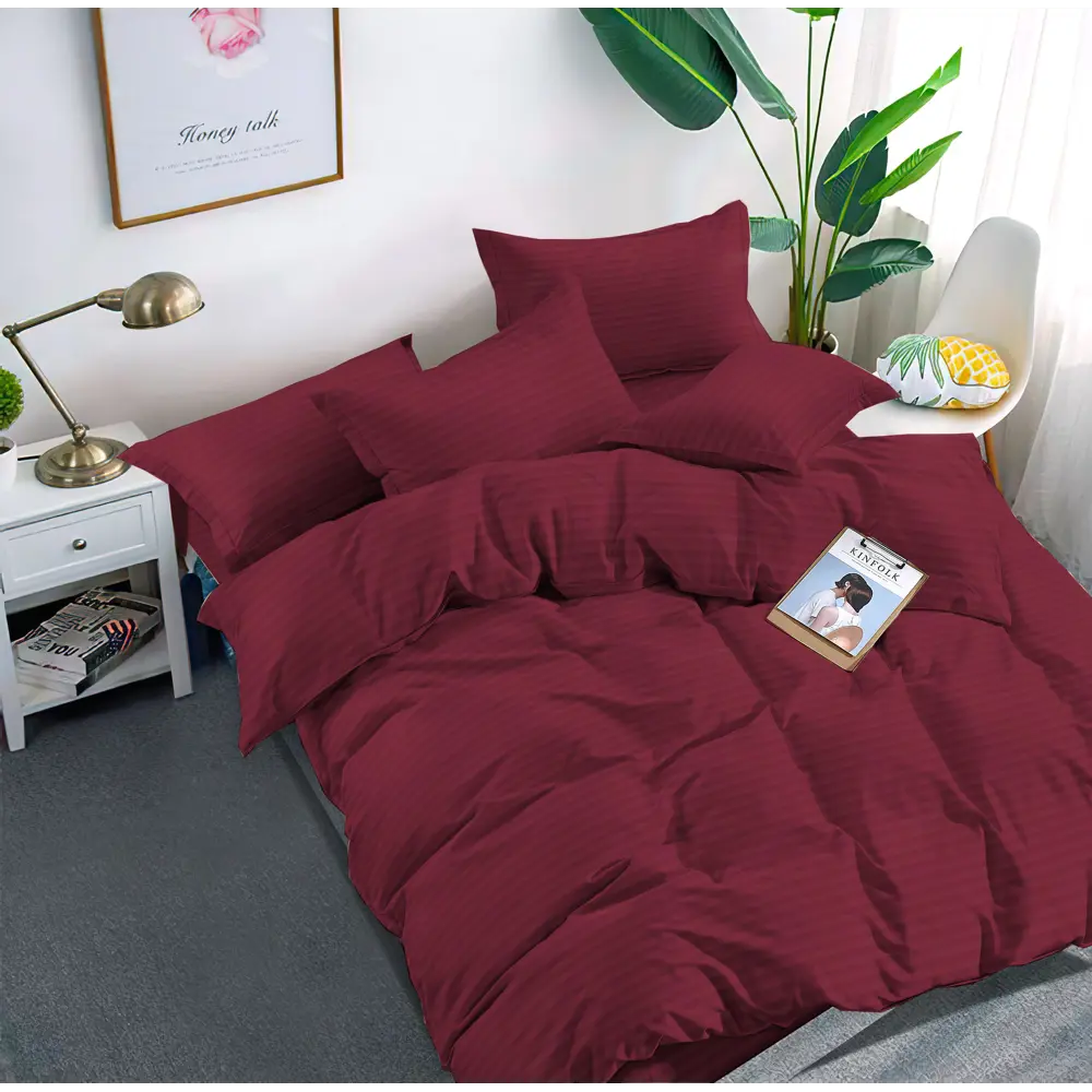 Фото 2 Комплект постельного белья Л-Текстиль 10002_3, полутораспальный, сатин цвет красный Фото 2 Комплект постельного белья Л-Текстиль 10002_3, полутораспальный, сатин цвет красный