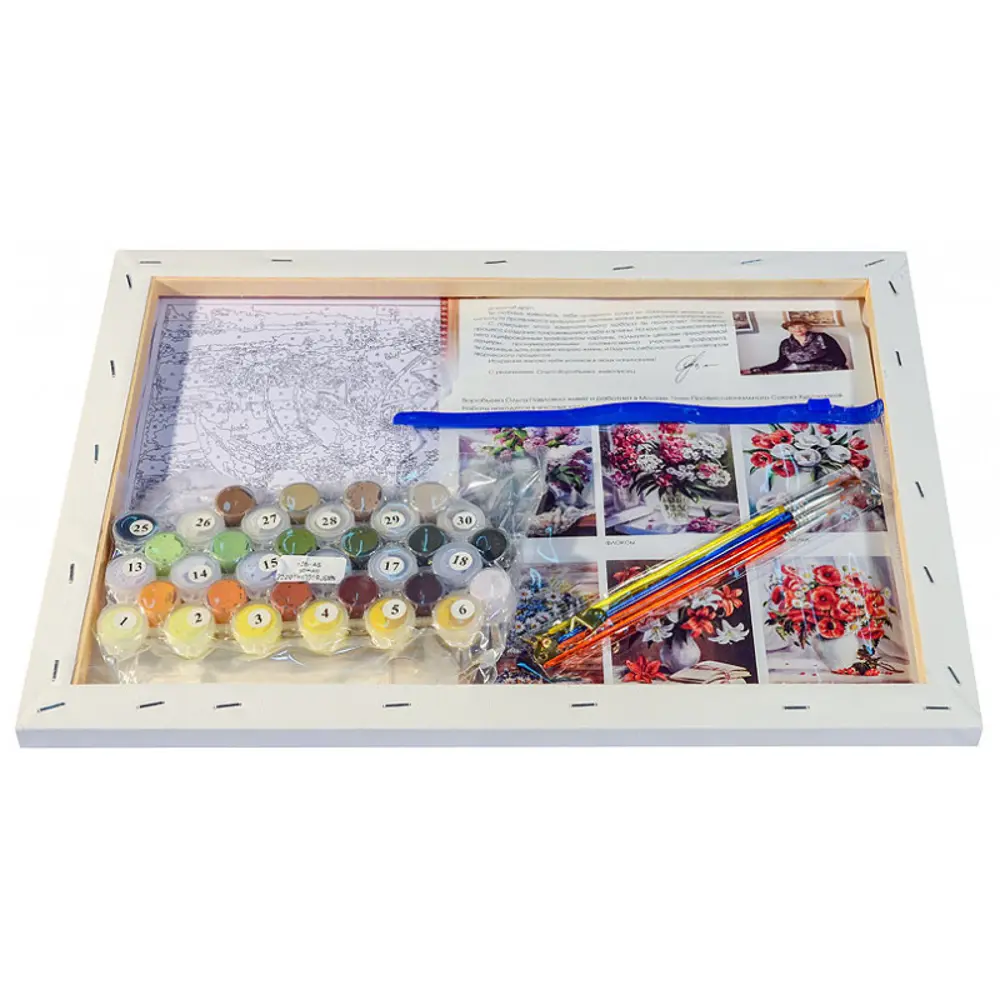 Фото 3 Картина по номерам Белоснежка холст на подрамнике 30x40 см Одуванчики