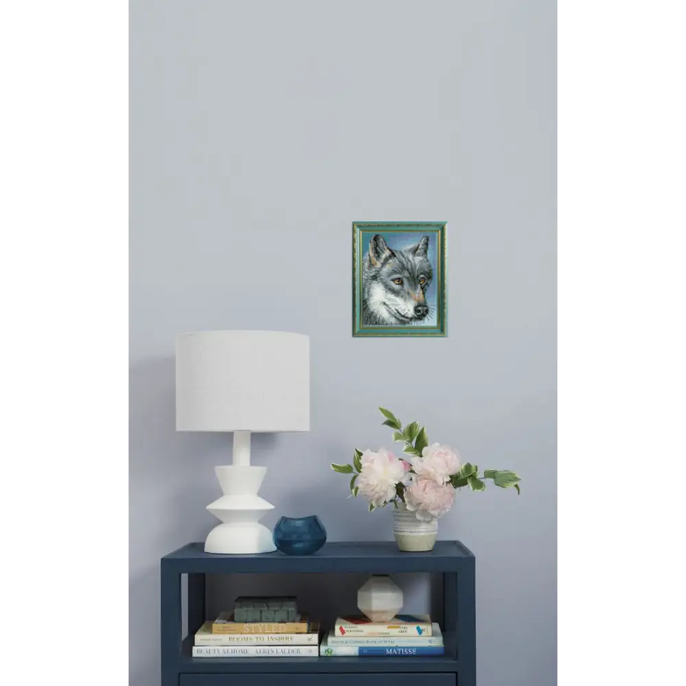 Фото 4 Алмазная мозаика Белоснежка холст на подрамнике 20x25 см Серый волк