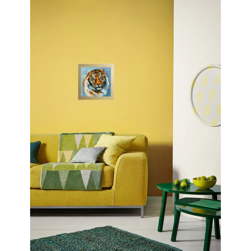 Фото 4 Алмазная мозаика Белоснежка холст на подрамнике 30x30 см Большой тигр