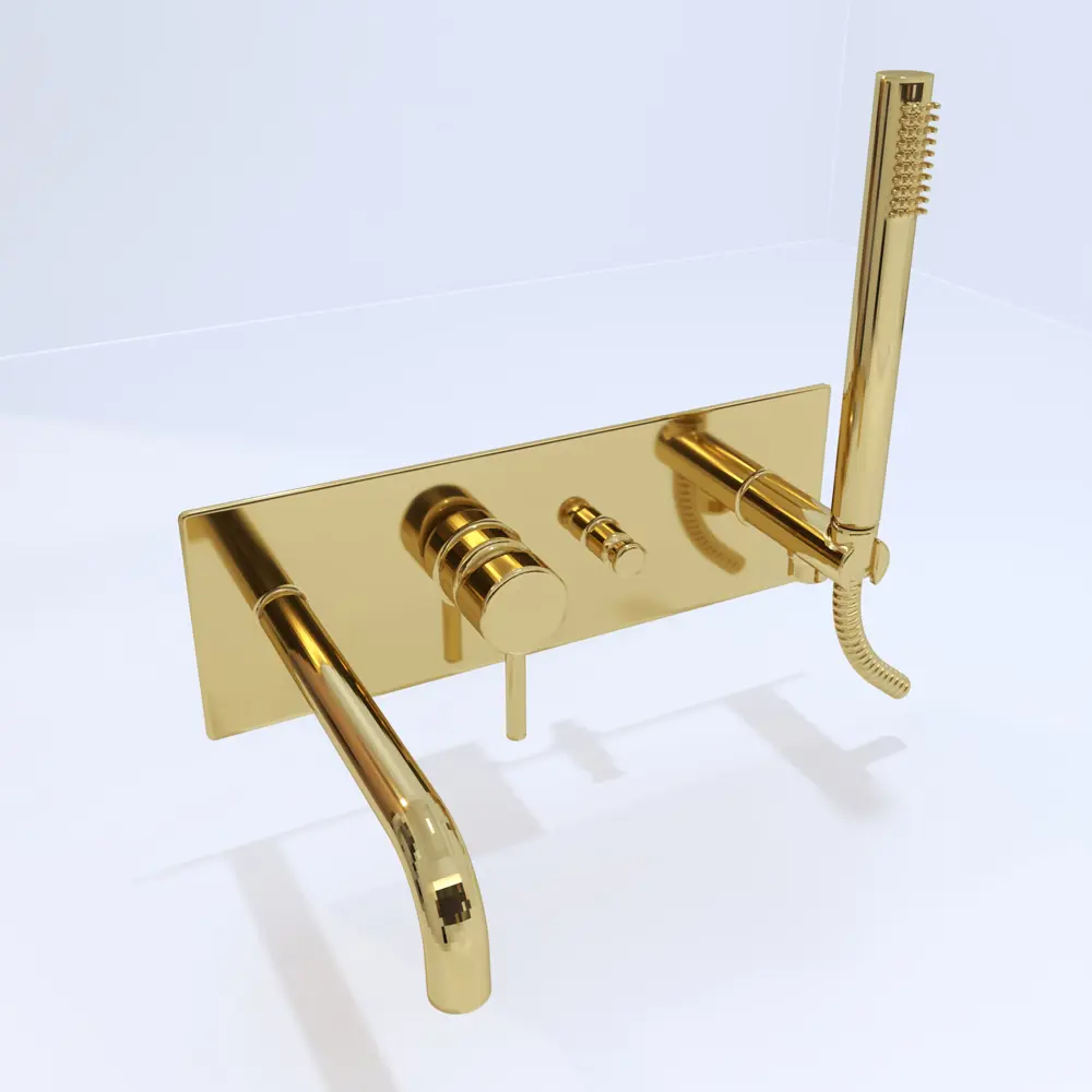 Фото Смеситель для ванны Paffoni LIGHT LIG001HG однорычажный цвет медовый Фото Смеситель для ванны Paffoni LIGHT LIG001HG однорычажный цвет медовый