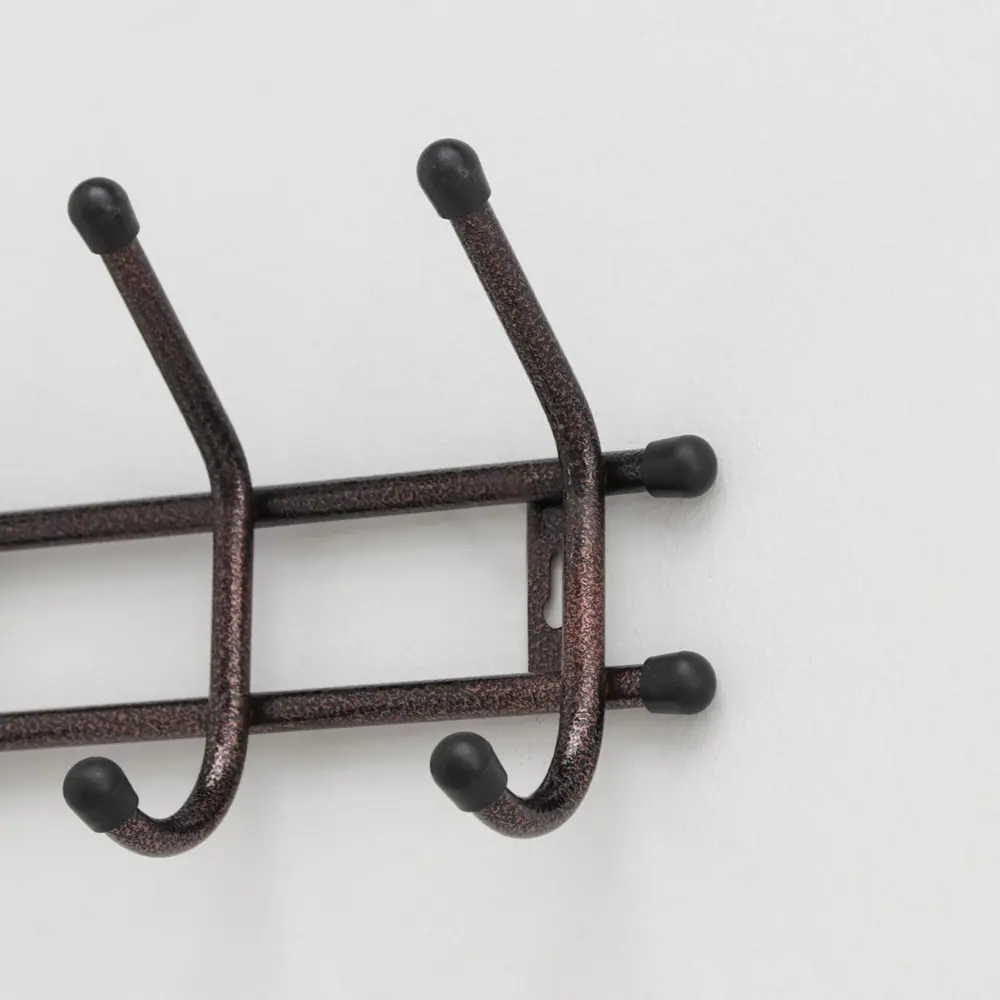 Фото 2 Крюк настенный Simaland 9x16x46 см 10 крючков цвет коричневый