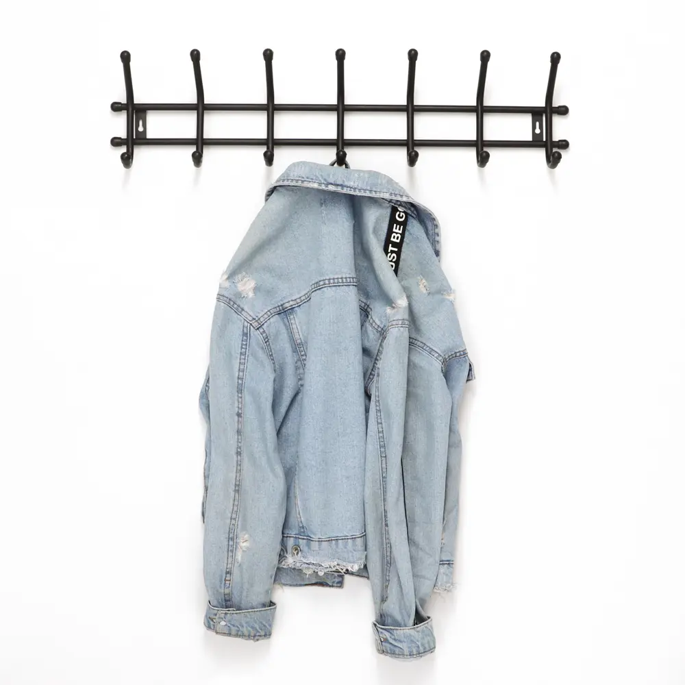 Фото 3 Крюк настенный Simaland 8x15x66 см 14 крючков цвет черный