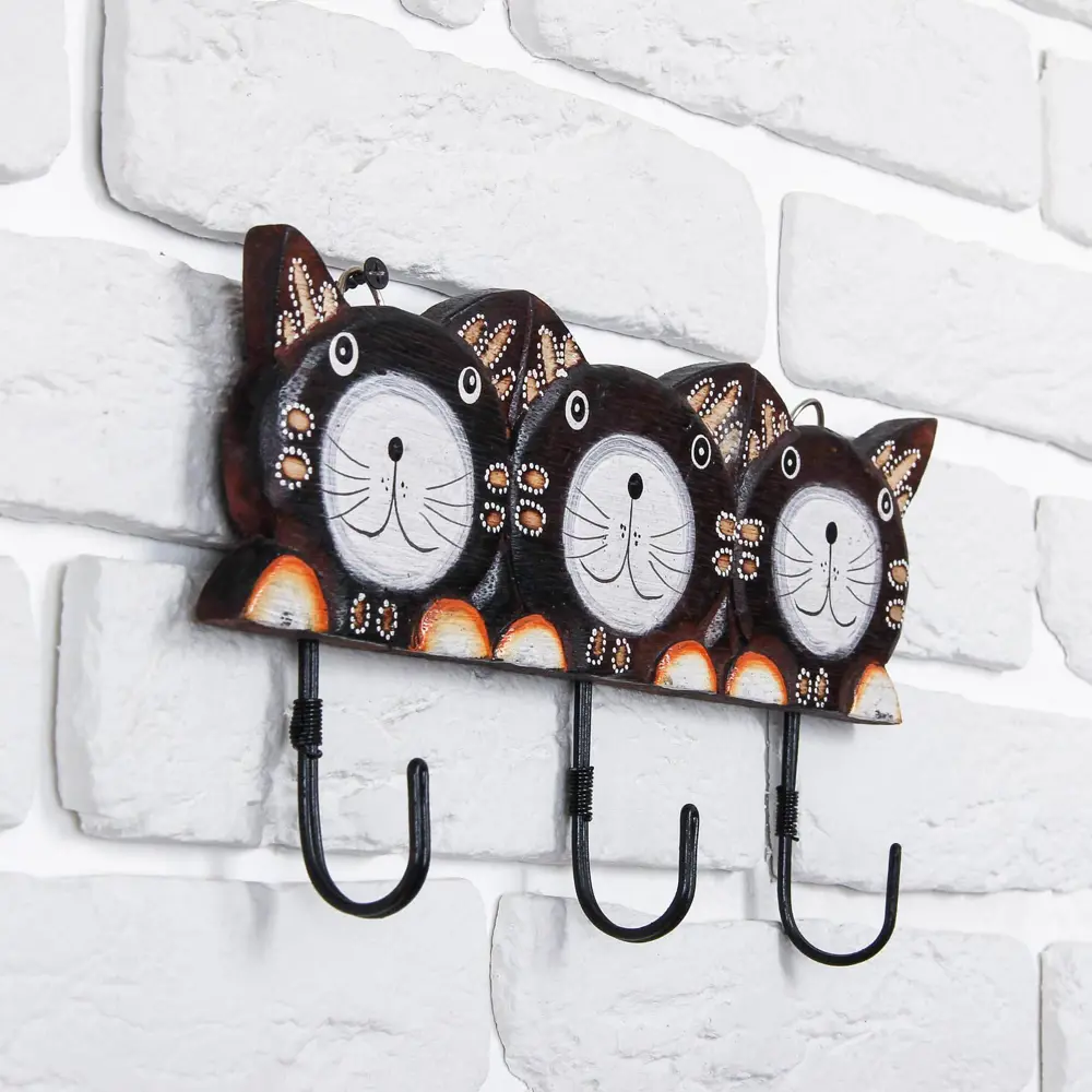 Фото 2 Крючок Simaland 30x14x1.5 см 3 крючка цвет синий