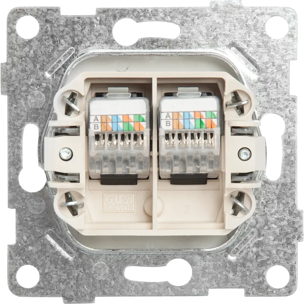 Фото 3 Телефонная розетка двойная встраиваемая Gusi Electric Ugra RJ12 без заземления цвет белый Фото 3 Телефонная розетка двойная встраиваемая Gusi Electric Ugra RJ12 без заземления цвет белый